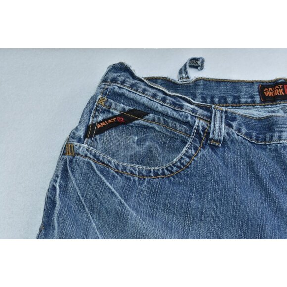 Ariat FR M5 Jeans Size 42x32 Blue Denim Slim Straight Flame Resistant -Flaws- - Picture 3 of 13